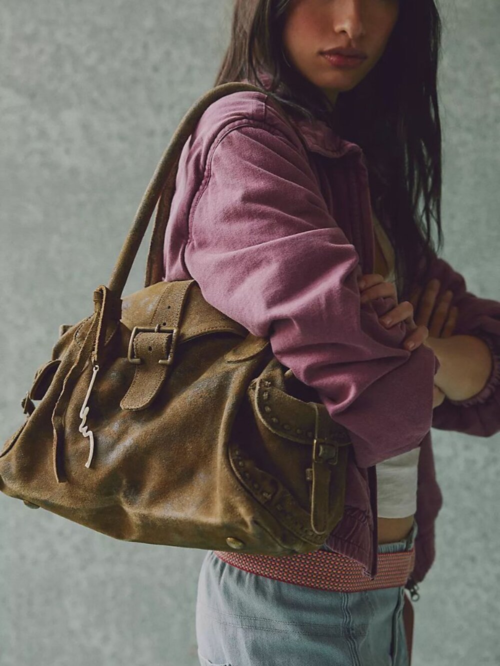 🆕 FREE PEOPLE We The Free Austin Shoulder Bag / Sandblasted Khaki